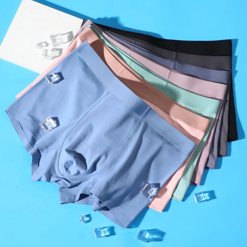 新款男士短裤棉质男平角裤中腰无痕透气时尚男生青少年大码四角裤