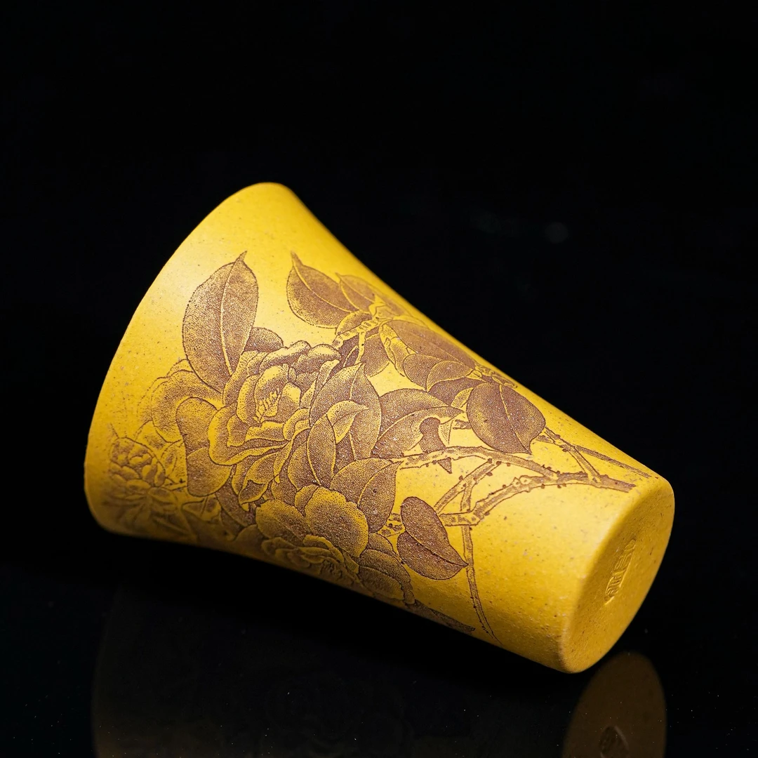 051清雅黄金段泥宜兴原矿紫砂全手工闻香主人杯