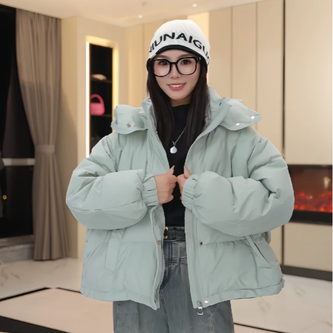 24年新款冬季新款羽绒服气质短款时尚休闲百搭连帽宽松加厚