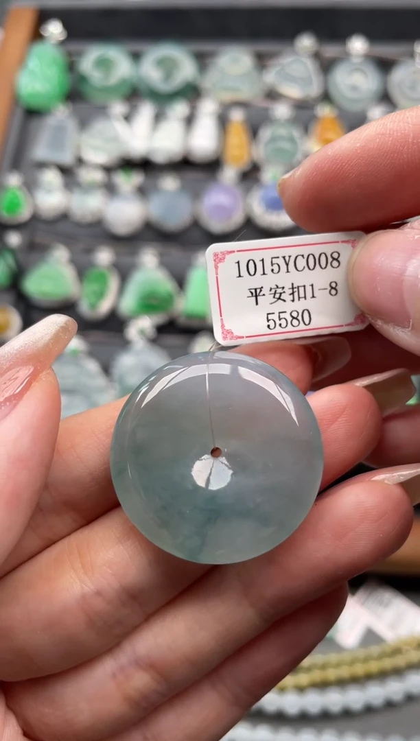 【闪购商品】翡翠挂件18K金镶嵌1015YC008