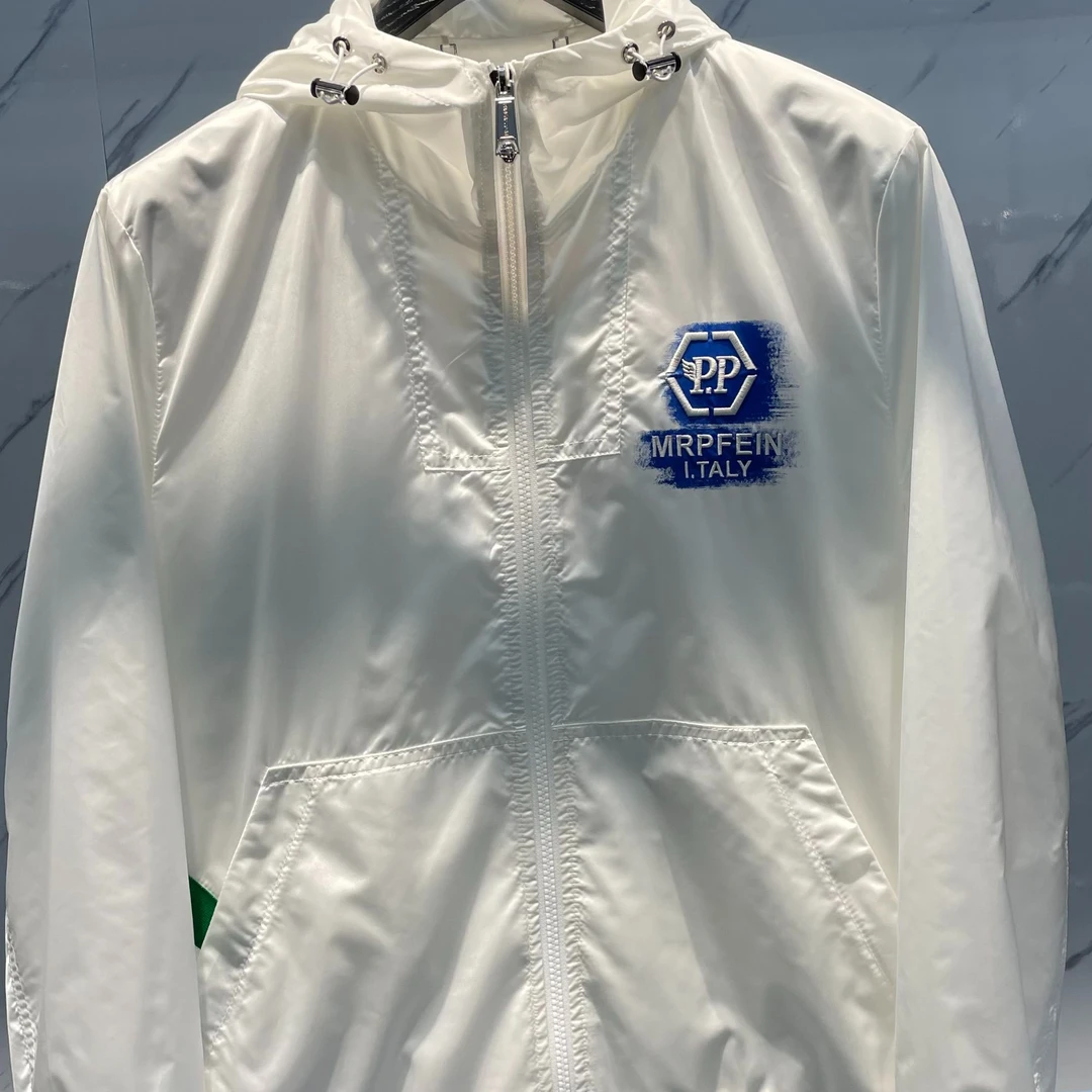 2024欧货PP春款新款男款白色户外连帽运动风休闲男外套薄款