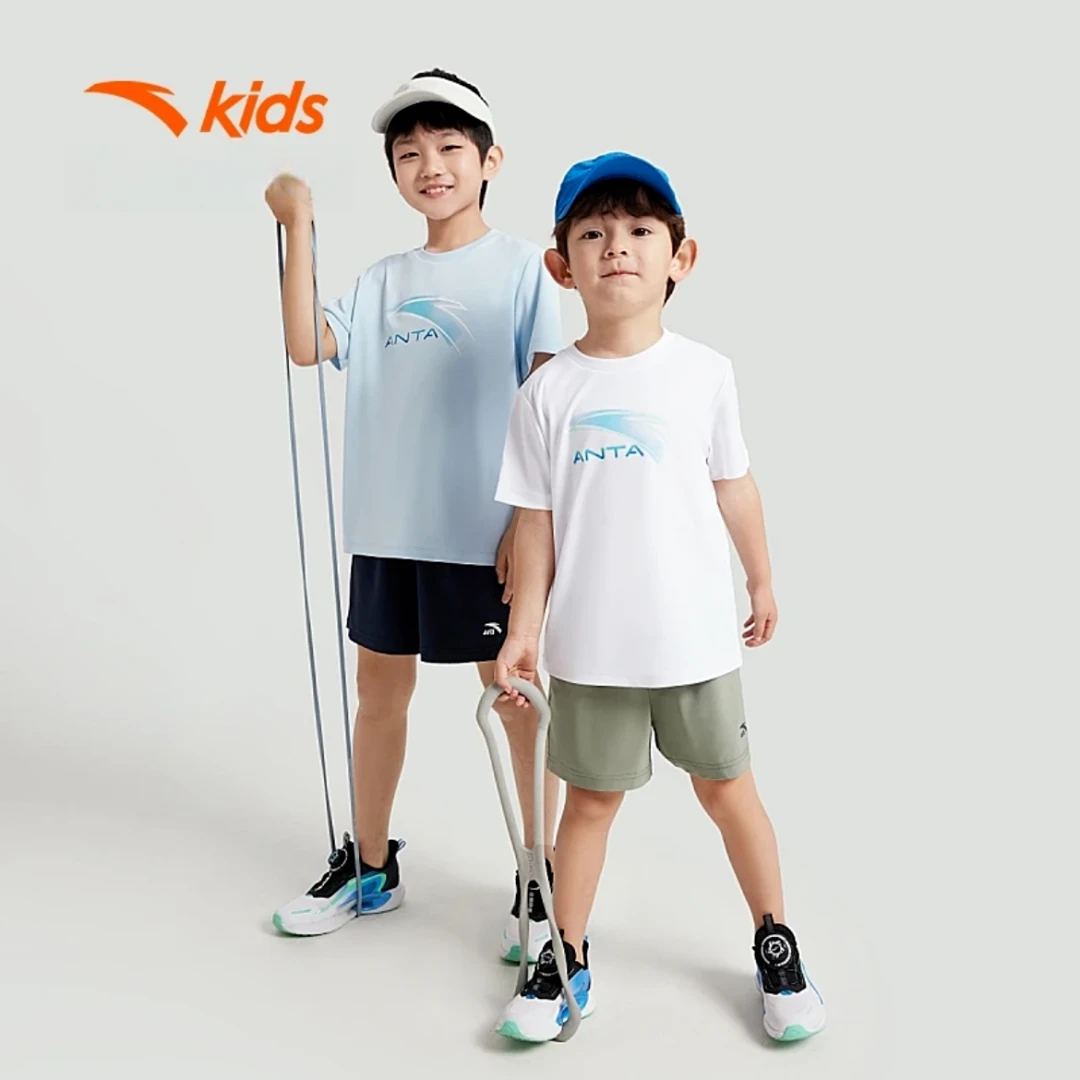 安踏儿童【两件装】短袖两件套24年夏透气大小童速干A352425121-ZB