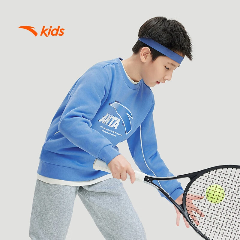 安踏儿童套头衫男女大小童综训系列针织保暖套头衫A72447706-ZB