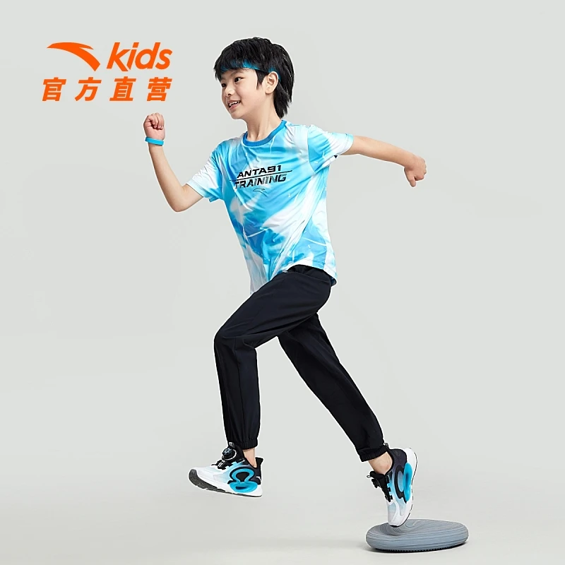 【速干裤】安踏儿童25夏季新款轻薄透凉感防晒运动裤A372425501-ZB2