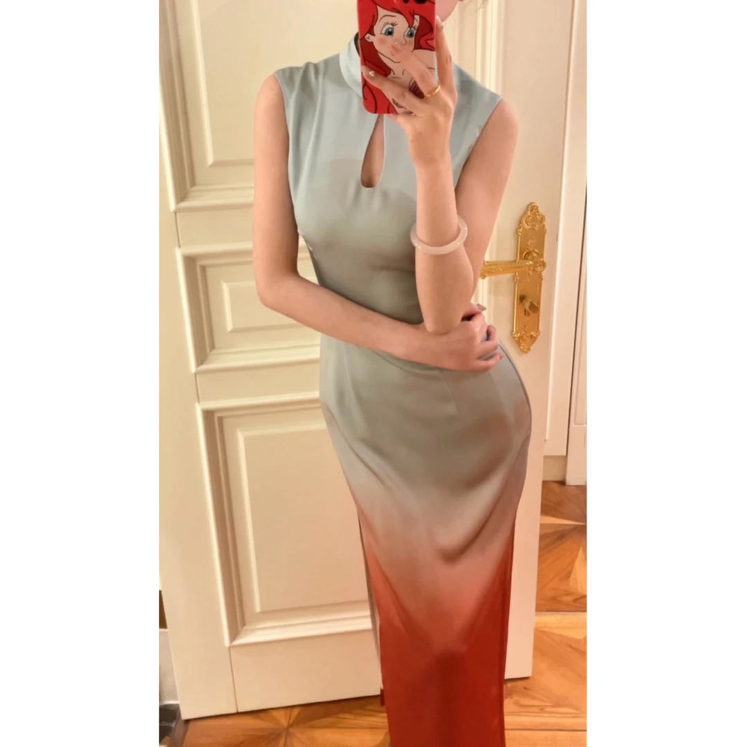 裁一2024新品渐变色旗袍连衣裙24-50