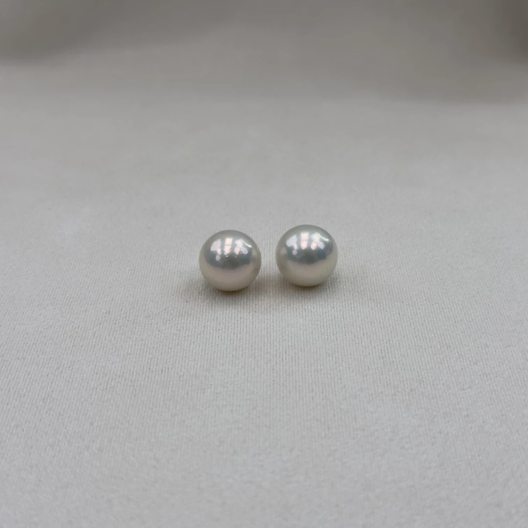 TE164【极光大灯泡】天然淡水大点位珍珠耳钉12-13mm