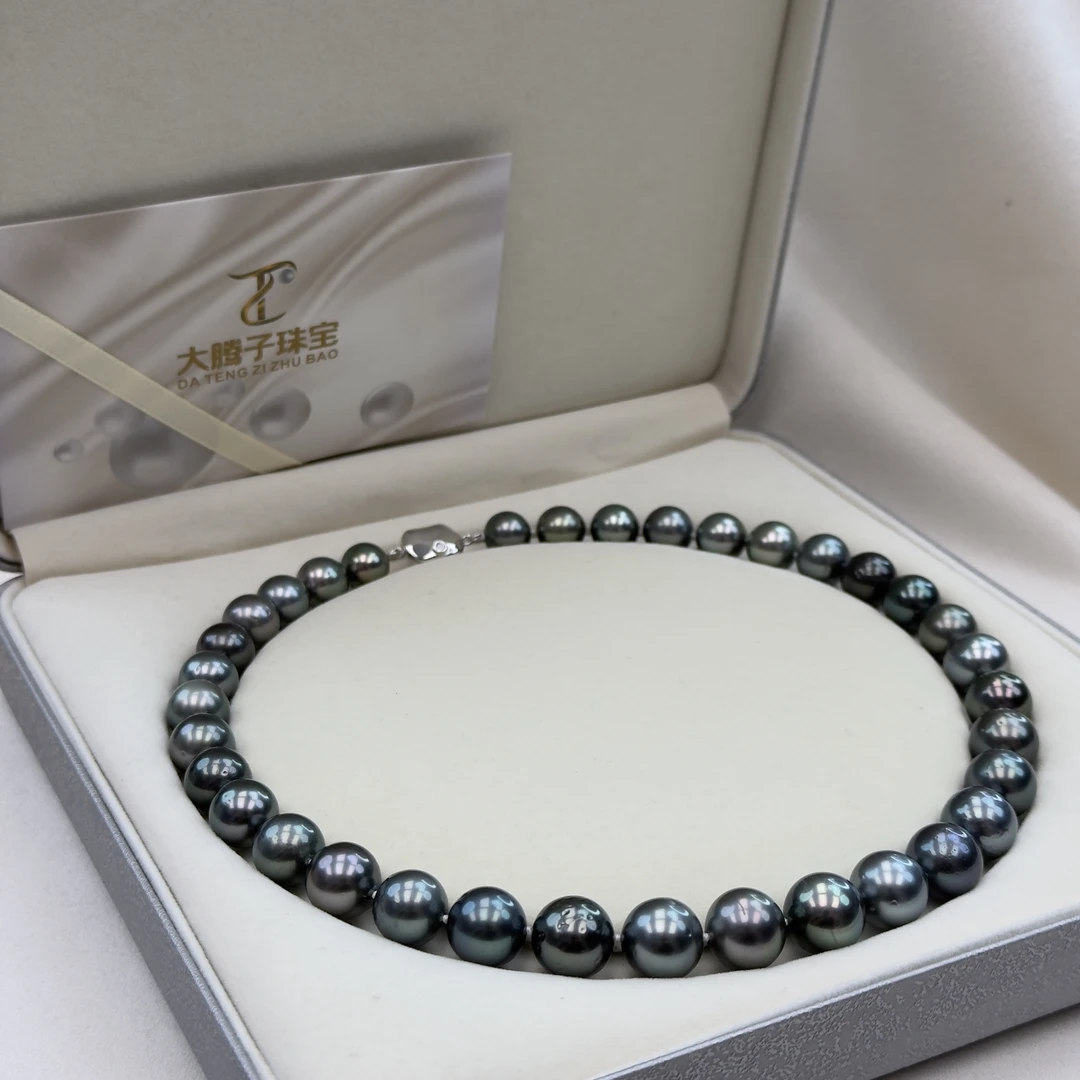 TX213【重磅海水回馈】天然海水大溪地莫兰迪珍珠满串10-13mm