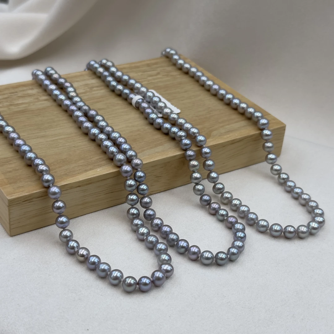 TX90【镇店之宝】天然淡水无核蓝莓炫紫珍珠满串6mm左右多样性发一