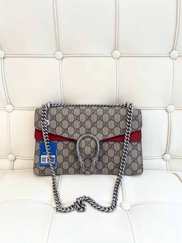 95新 GUCCI/古驰 117497 古驰红色酒神中号
