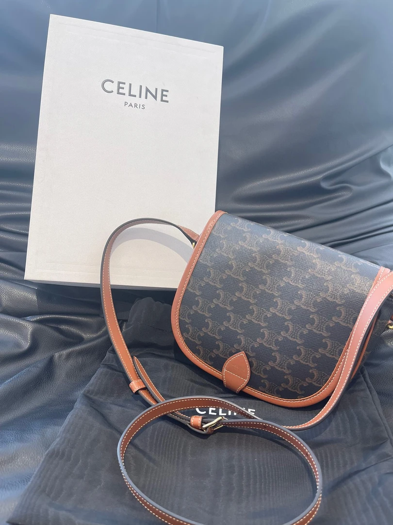99新 Celine/思琳 116627 瑟琳老花马鞍包 斜挎包