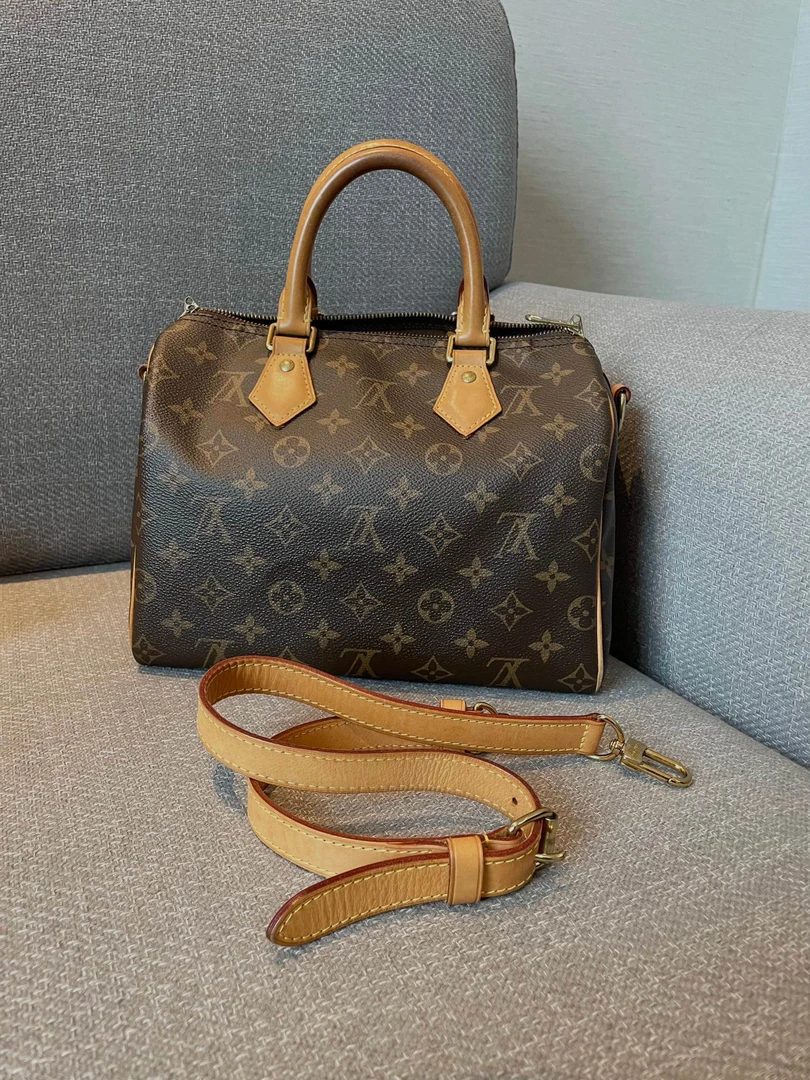 95新 LouisVuitton/路易威登 116302 speedy25老花手提单肩斜挎包