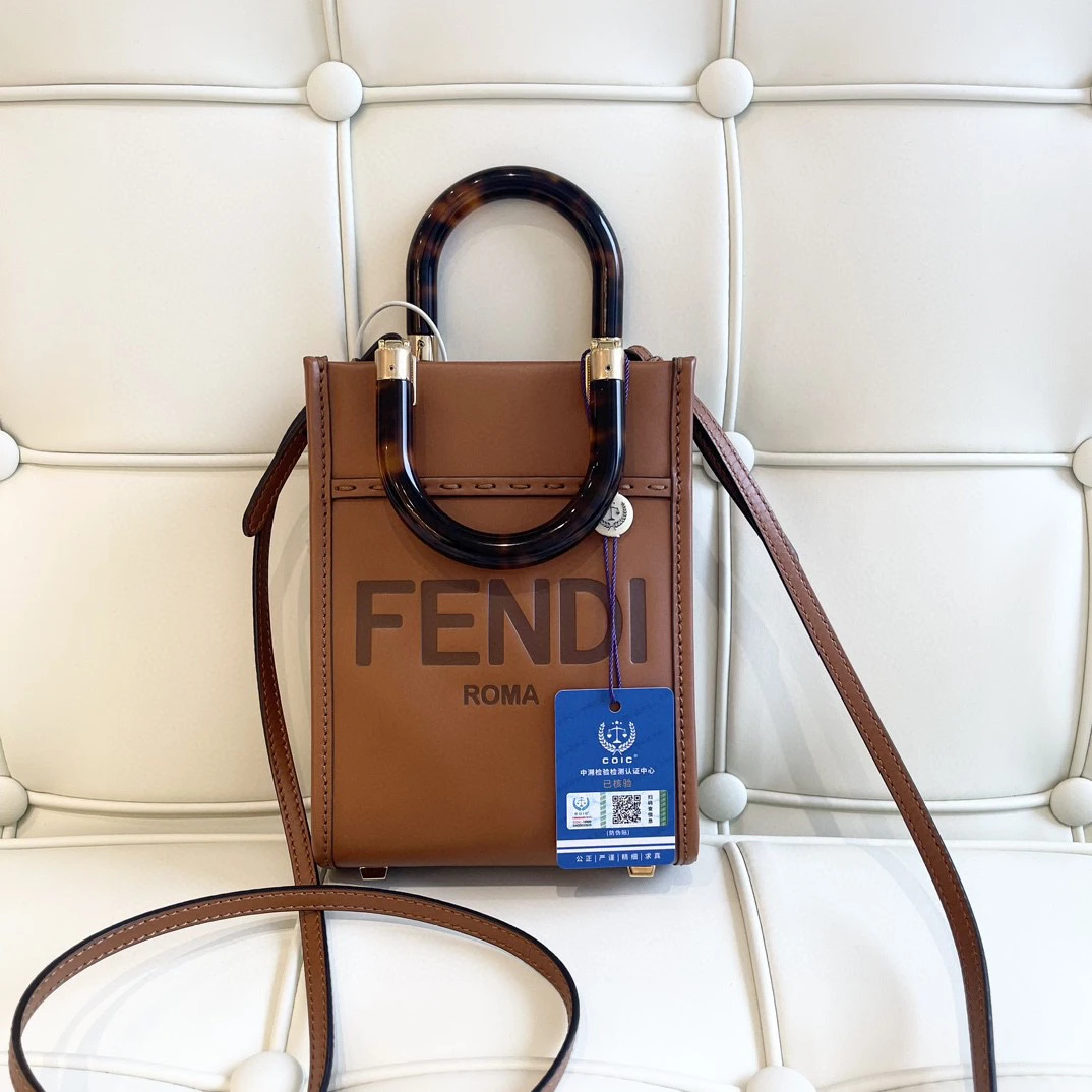 95新 FENDI/芬迪 116437 芬迪mini阳光 托特包 尺寸18-13-6.5cm