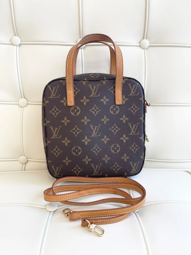95新 LouisVuitton/路易威登 js116718 LV中古老花便当包 手提包
