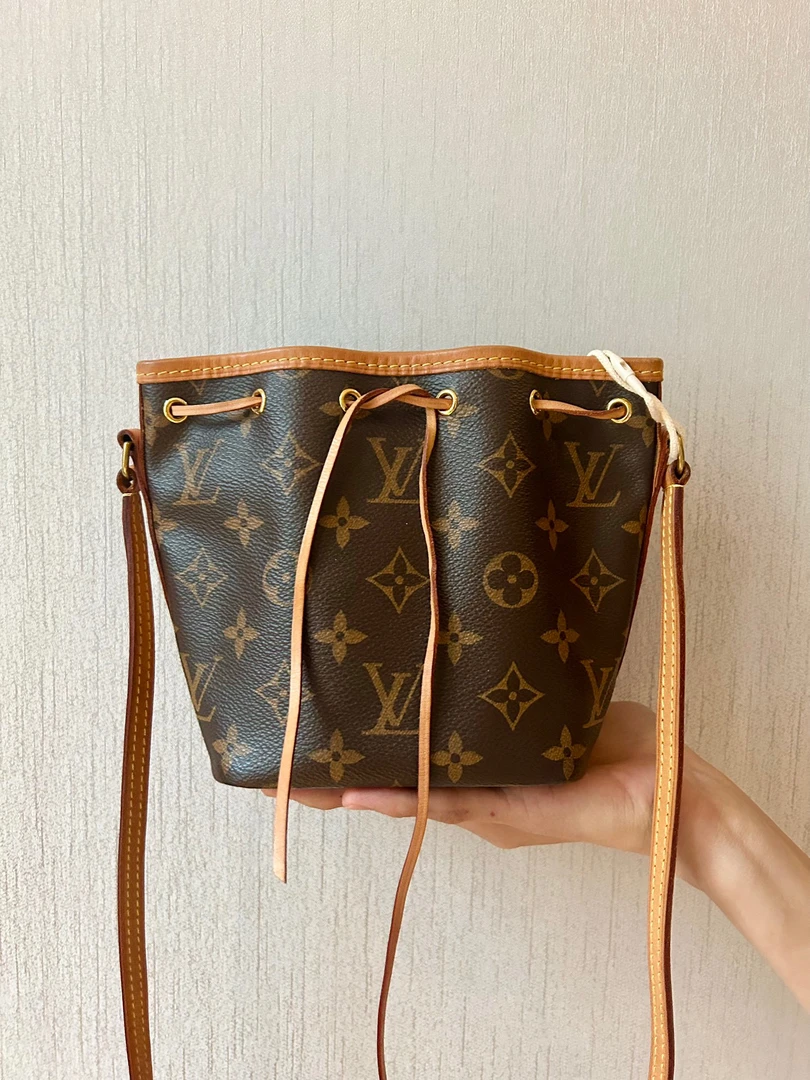95新 LouisVuitton/路易威登 116177 lv老花抽绳小水桶 斜挎包