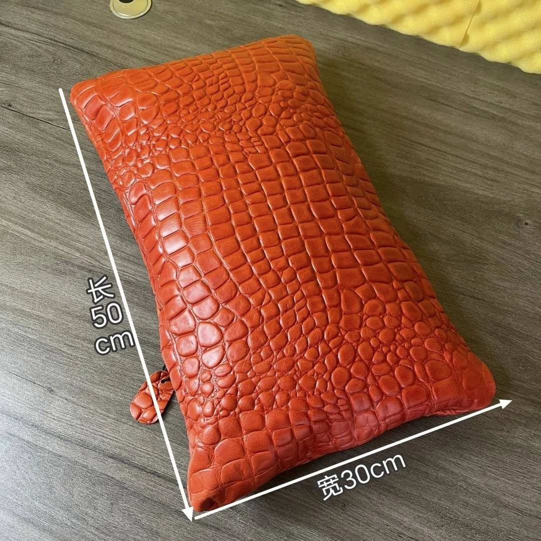 加厚牛皮枕套头层牛皮靠枕沙发靠垫汽车靠枕真头层牛皮抱枕套