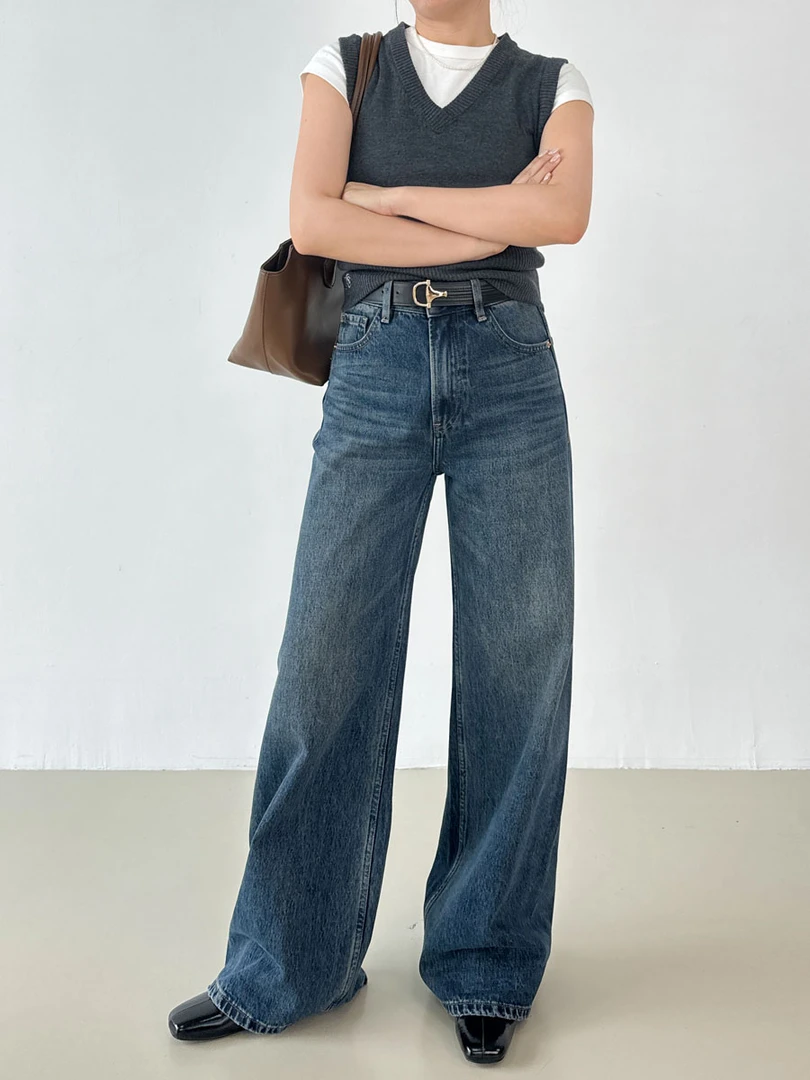 【断码特价】1欧货2025秋冬显瘦高腰牛仔裤女