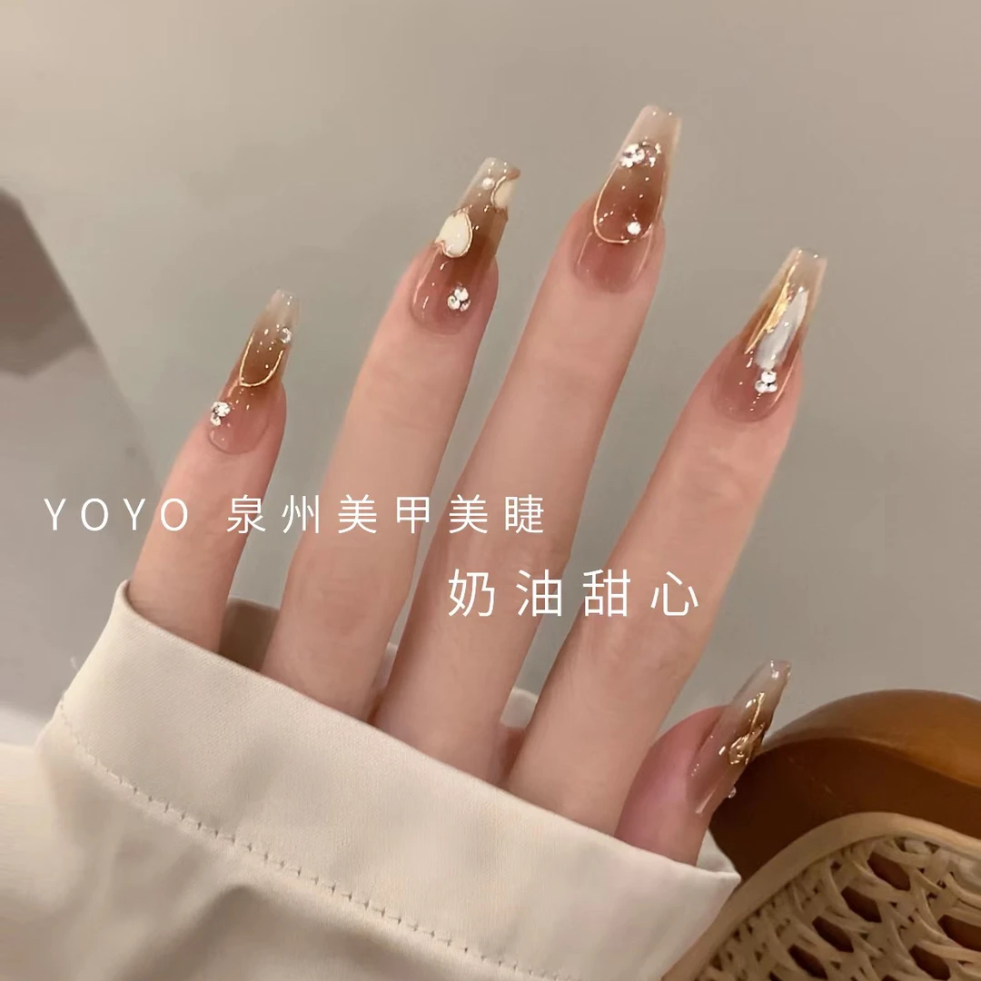 【奶油甜心】禧悦指甲贴穿戴式美甲穿戴甲可拆卸假指甲手工光疗甲片
