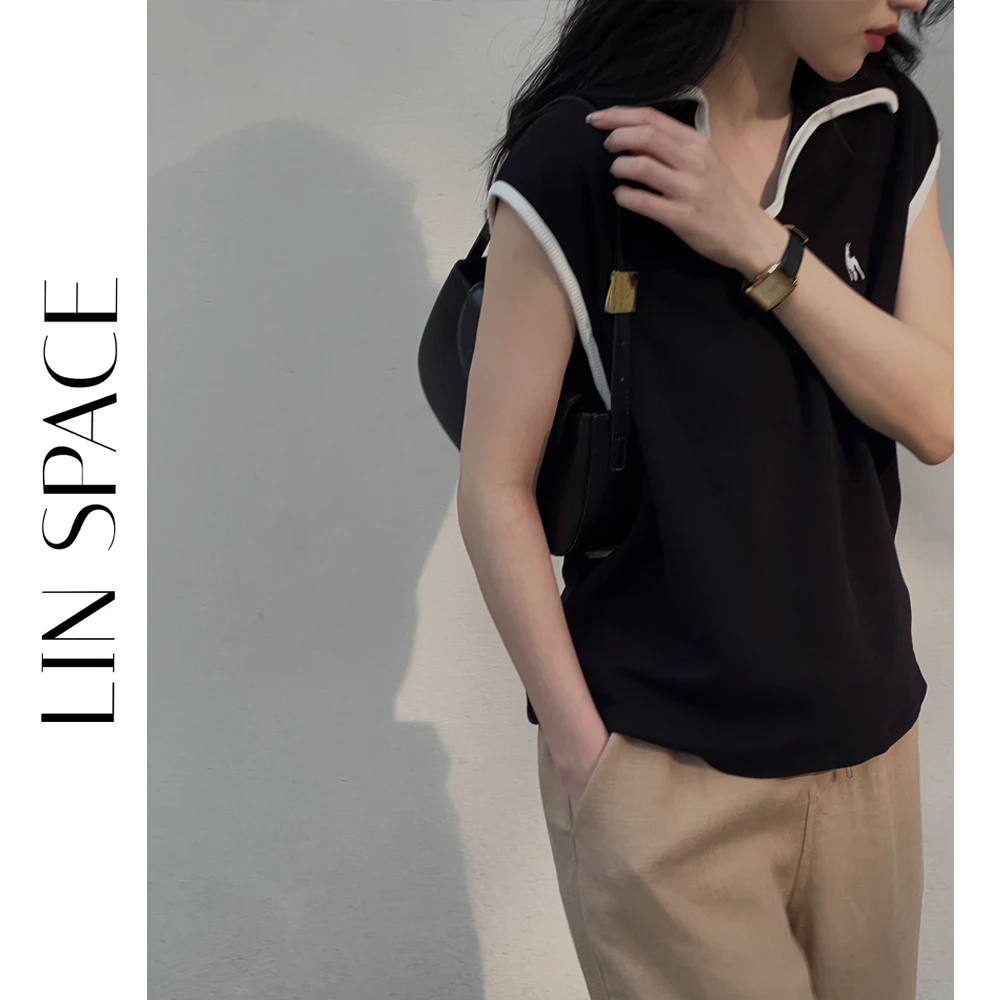 陈陈琳呀/小狗刺绣背心无袖简约百搭小众设计感坎肩上衣