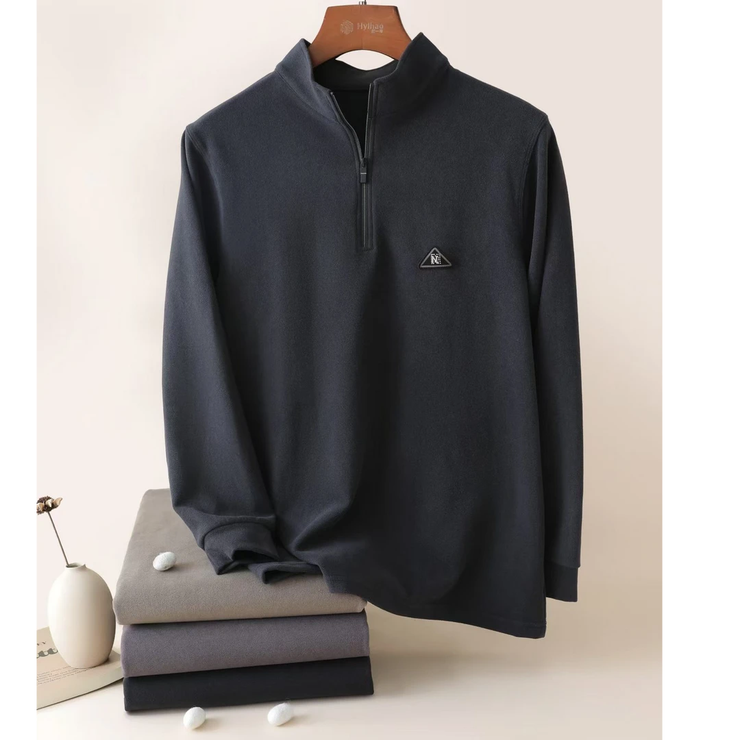 (主播精选）男士拉链德绒保暖上衣商务时尚秋冬休闲半高领