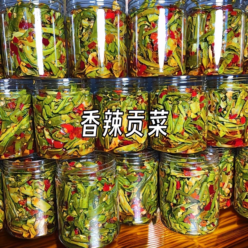 湖南特产超脆嫩贡菜响菜下饭菜辣椒酱香辣拌面下饭菜小吃零食开胃