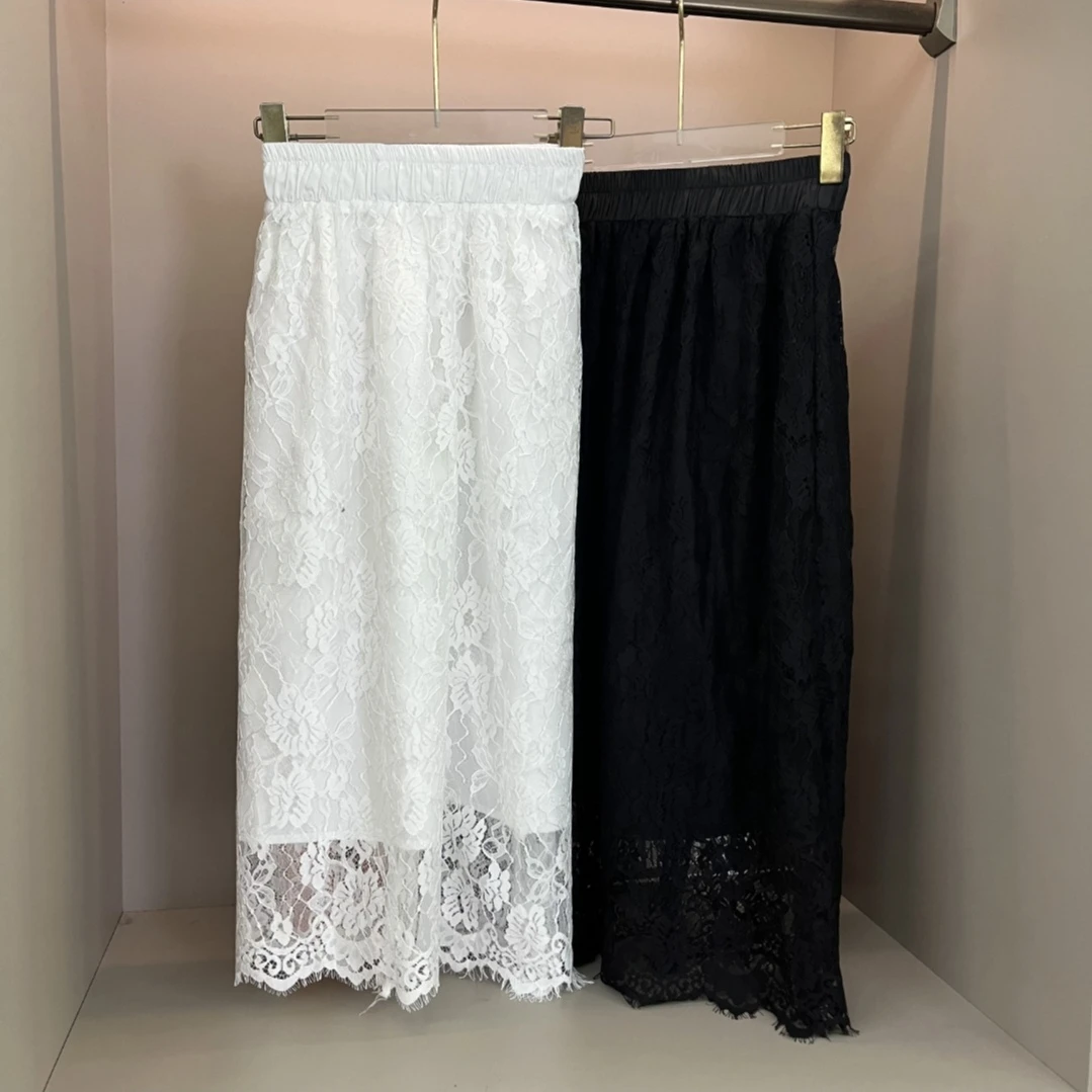 98606新款气质淑女显瘦蕾丝提花时尚半身裙【裙长81】