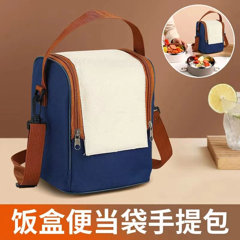 便携加厚手提保温袋子饭盒袋时尚防水大容量韩版便当袋手拎便当包
