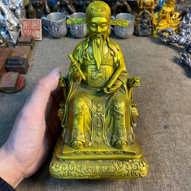 纯铜精工文昌帝君坐像摆件