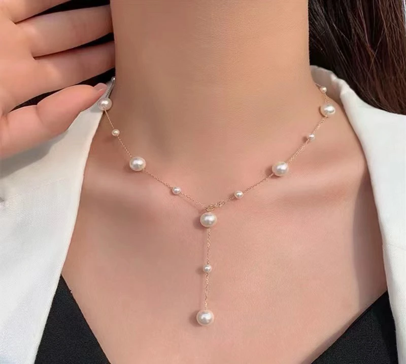 链子925银 925银链满天星气质百搭毛衣链时尚锁骨链