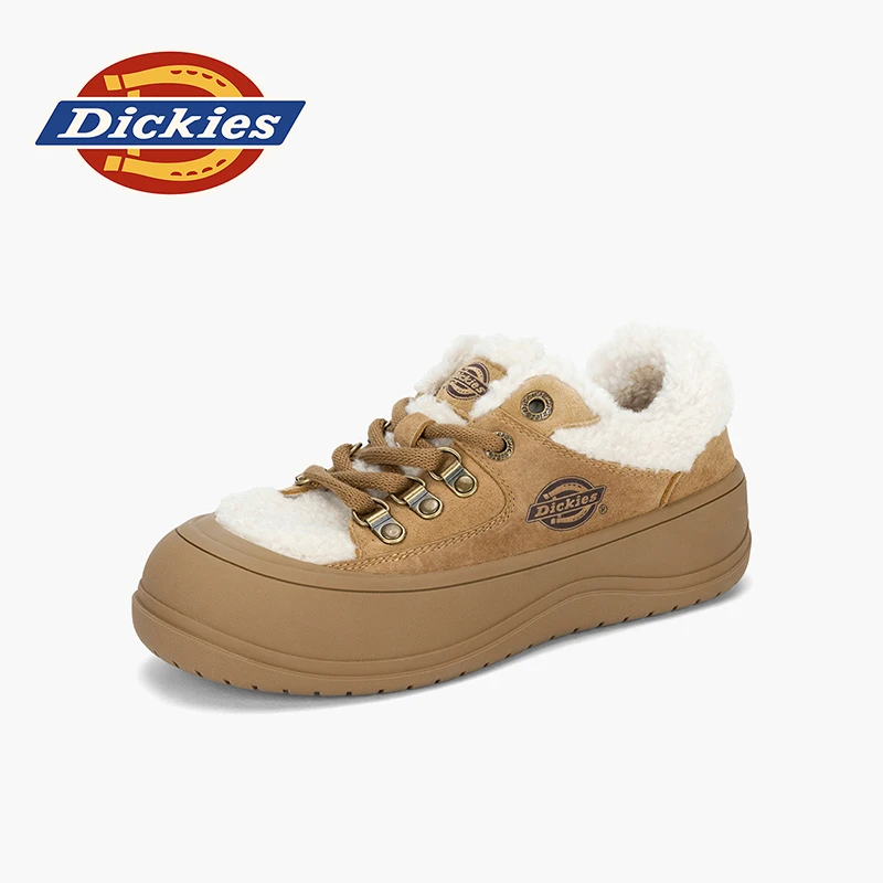 Dickies女鞋2025秋季新款秋冬雪地靴时尚百搭舒适加绒保暖低帮鞋