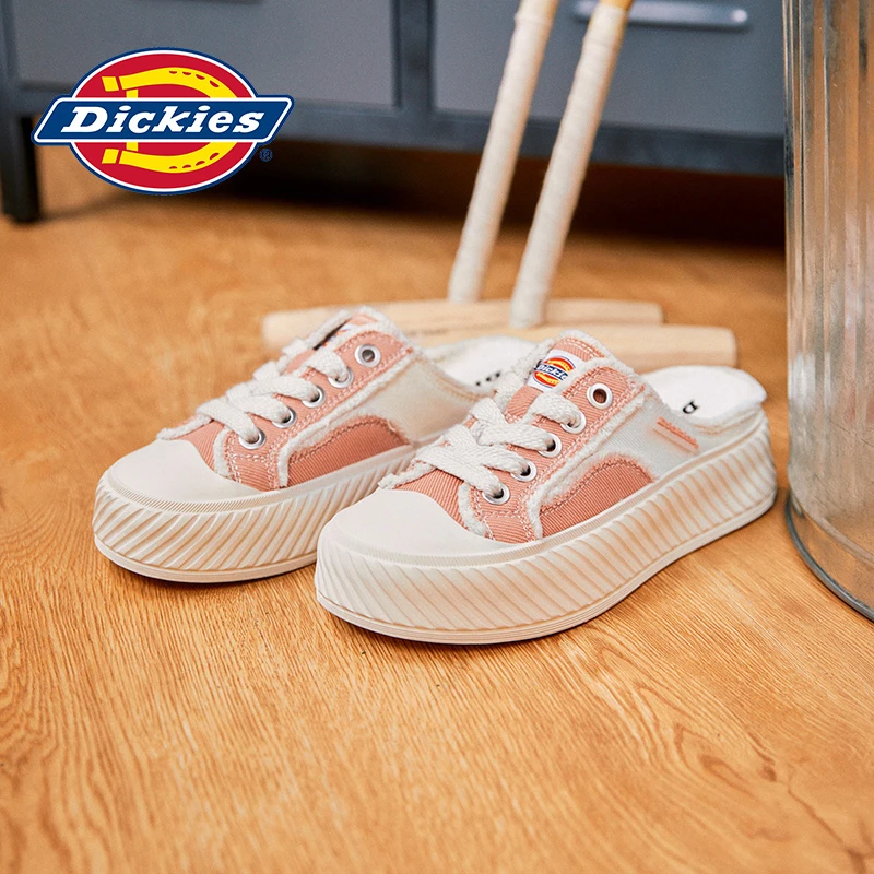 Dickies女鞋帆布鞋新款秋季一脚蹬休闲鞋女小众设计软底鞋子女潮