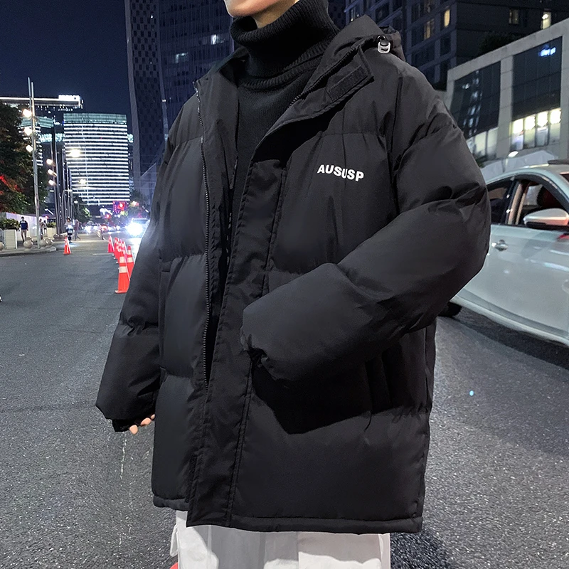 棉衣外套男士秋冬季2025新款潮牌加绒加厚休闲宽松保暖连帽面包服