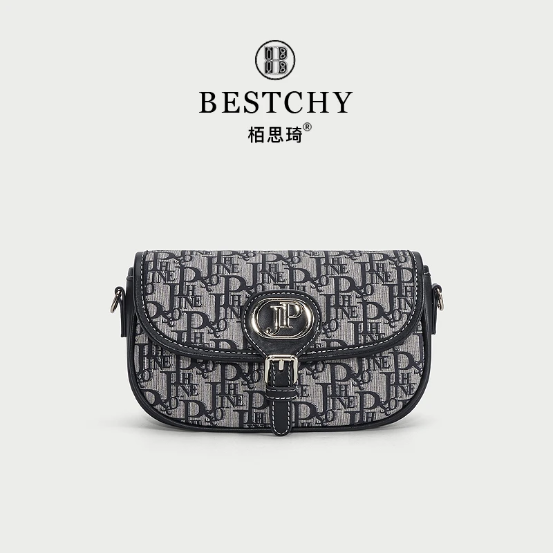 【Bestchy/栢思琦】时尚复古春夏经典印花单肩提花斜跨包1297