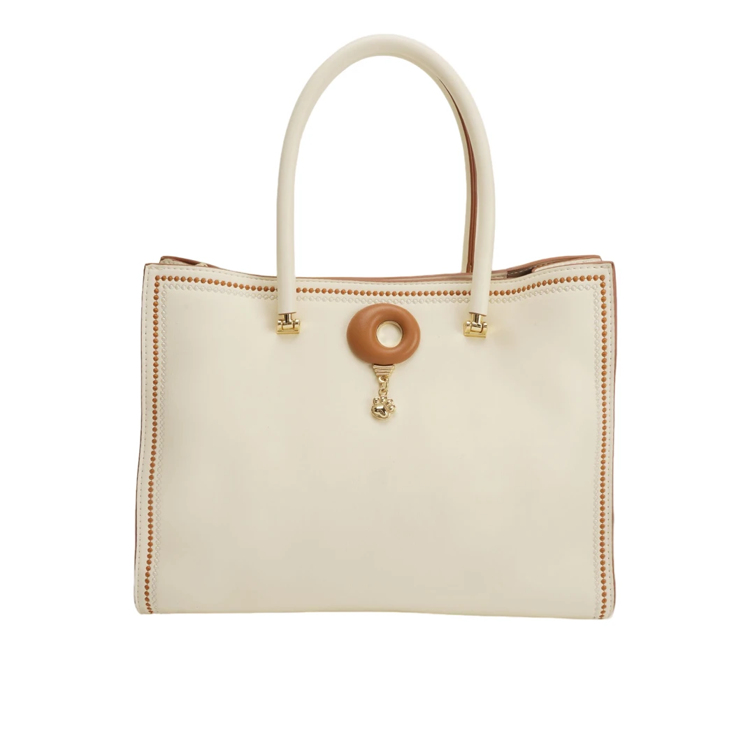 新款轻奢时尚休闲女士白色手提包