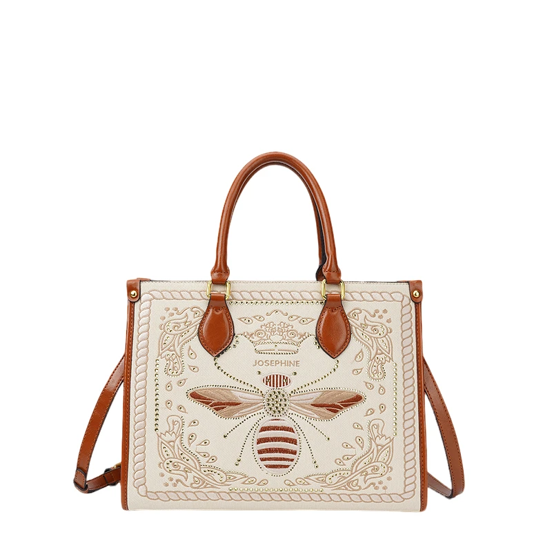 轻奢时尚百搭复古印花托特包5056