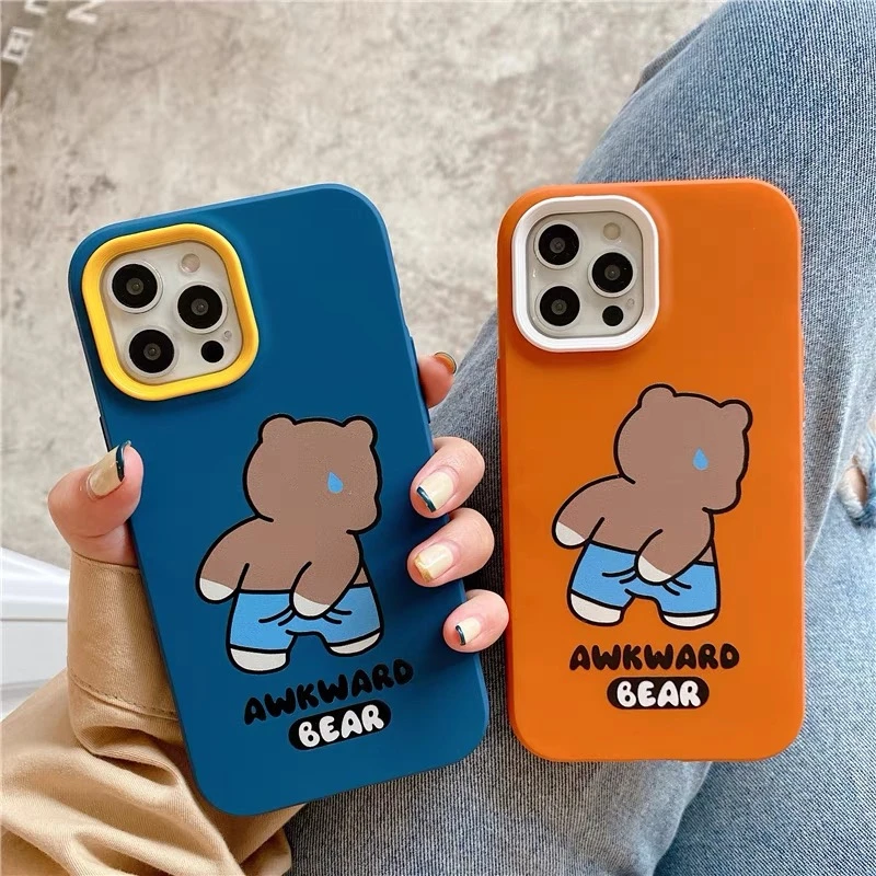 三合一摸屁股熊适用OppoA97A58防摔手机壳findx5lite卡通F21Pro女