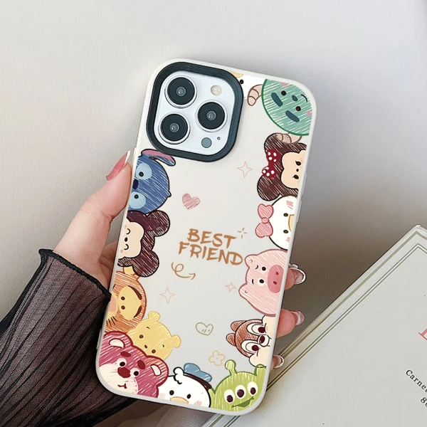 三合一Q版头像边框防摔手机壳适用苹果16promax/15/14p/13/12卡通