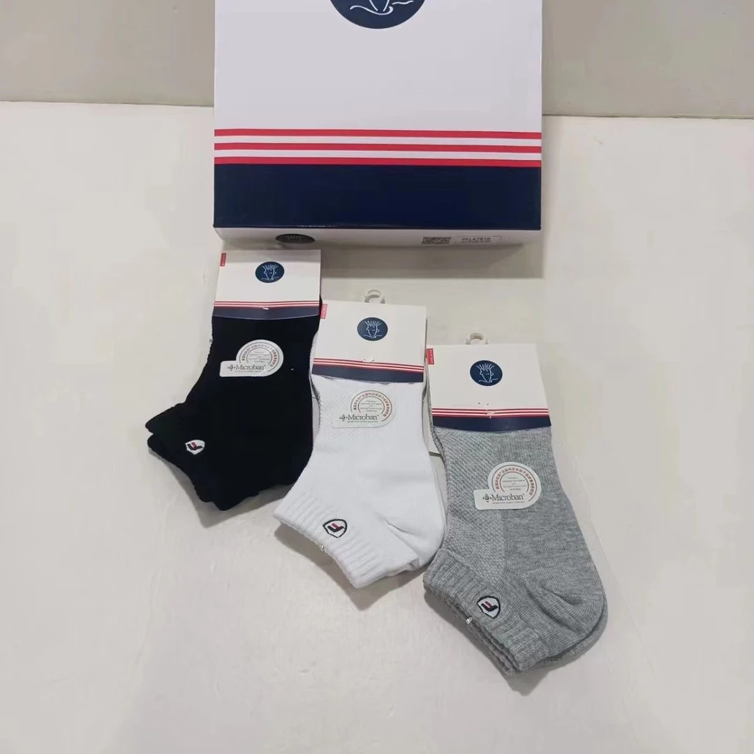 快乐笑豆49286/47970情侣款春夏透气防臭吸汗短筒棉网眼船袜