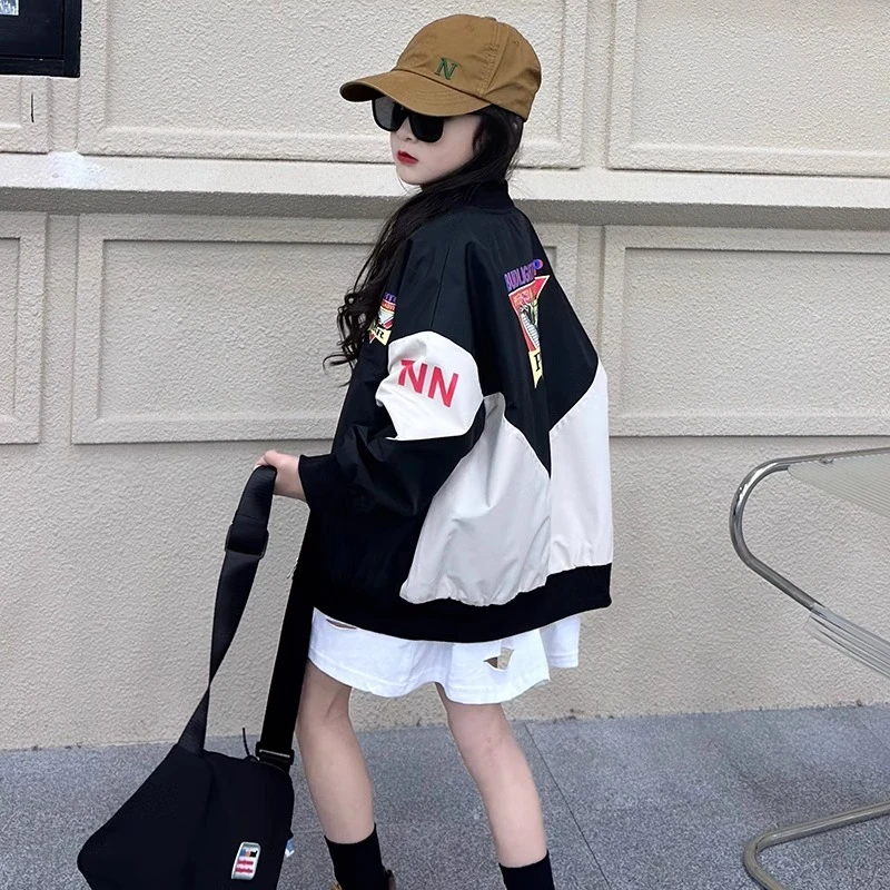 女童棒球服外套2025春秋装新款洋气休闲夹克小女孩时尚潮童上衣