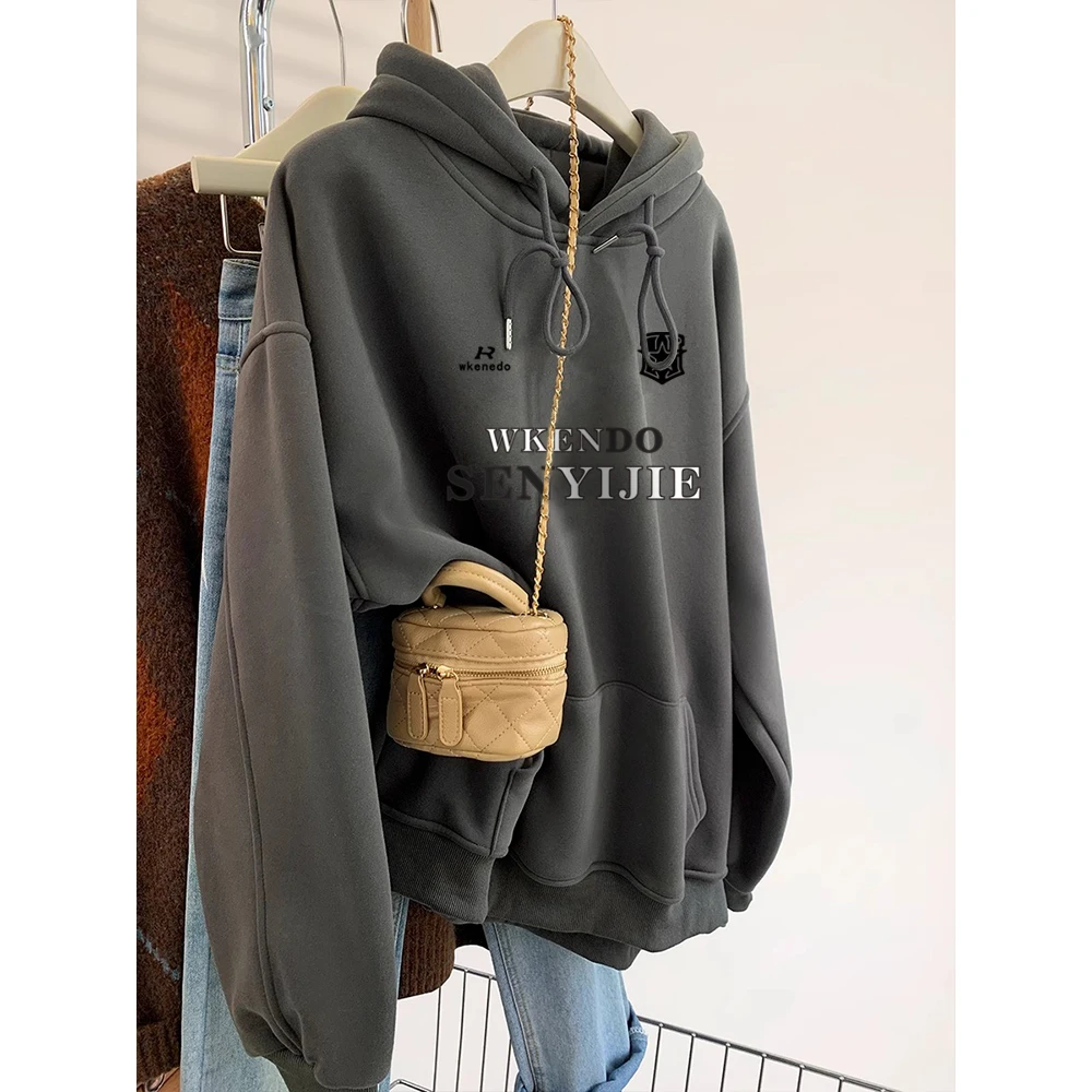 卫衣女春秋薄款2025新款爆款春款连帽开衫美式复古大码胖mm外套潮