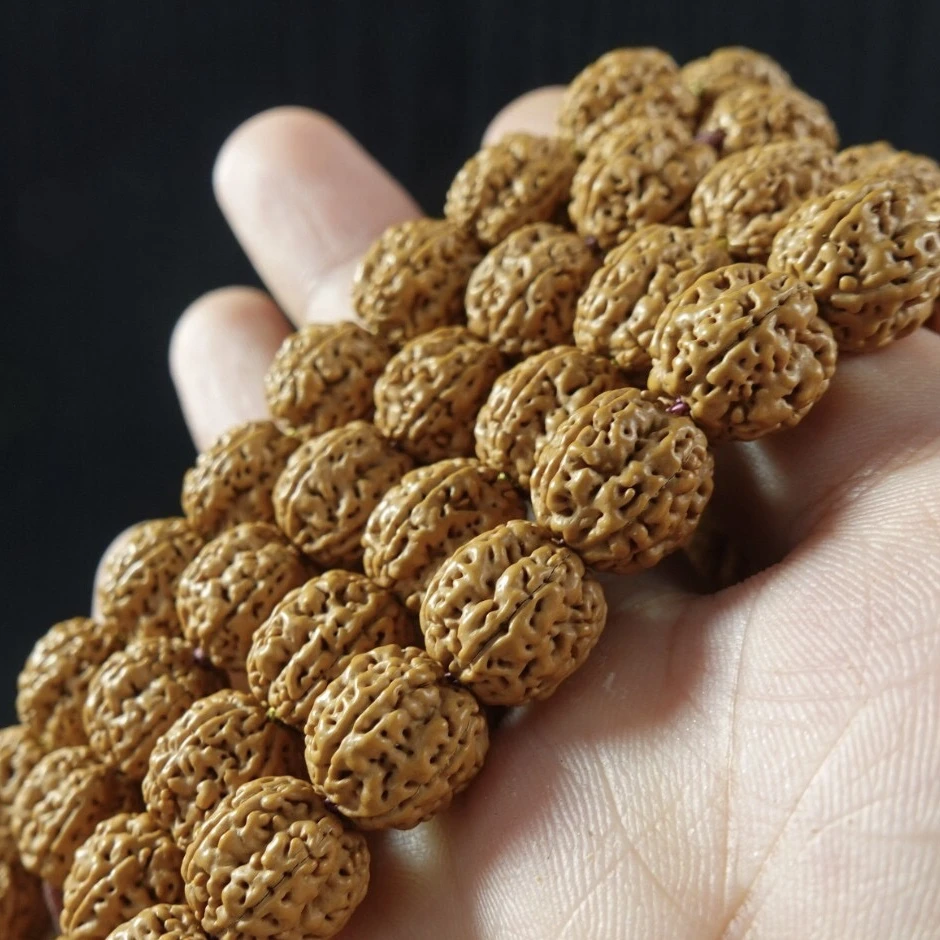 一代麦穗龙108脖挂9mm金刚菩提手串小金刚菩提籽 打底褐色皮