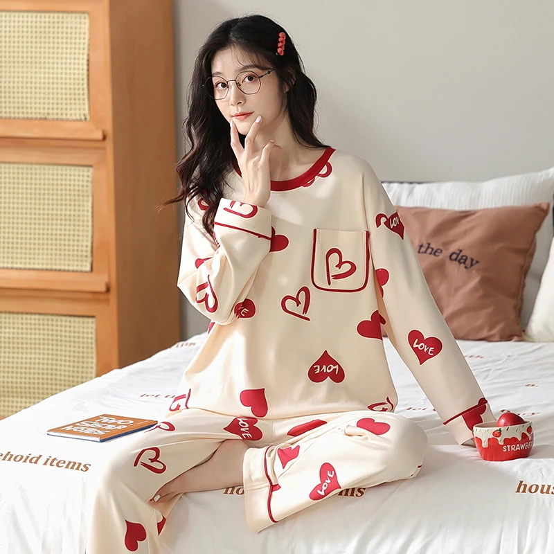 【依一优品】网红新款 秋季纯棉睡衣套装 长袖＋长裤   1970