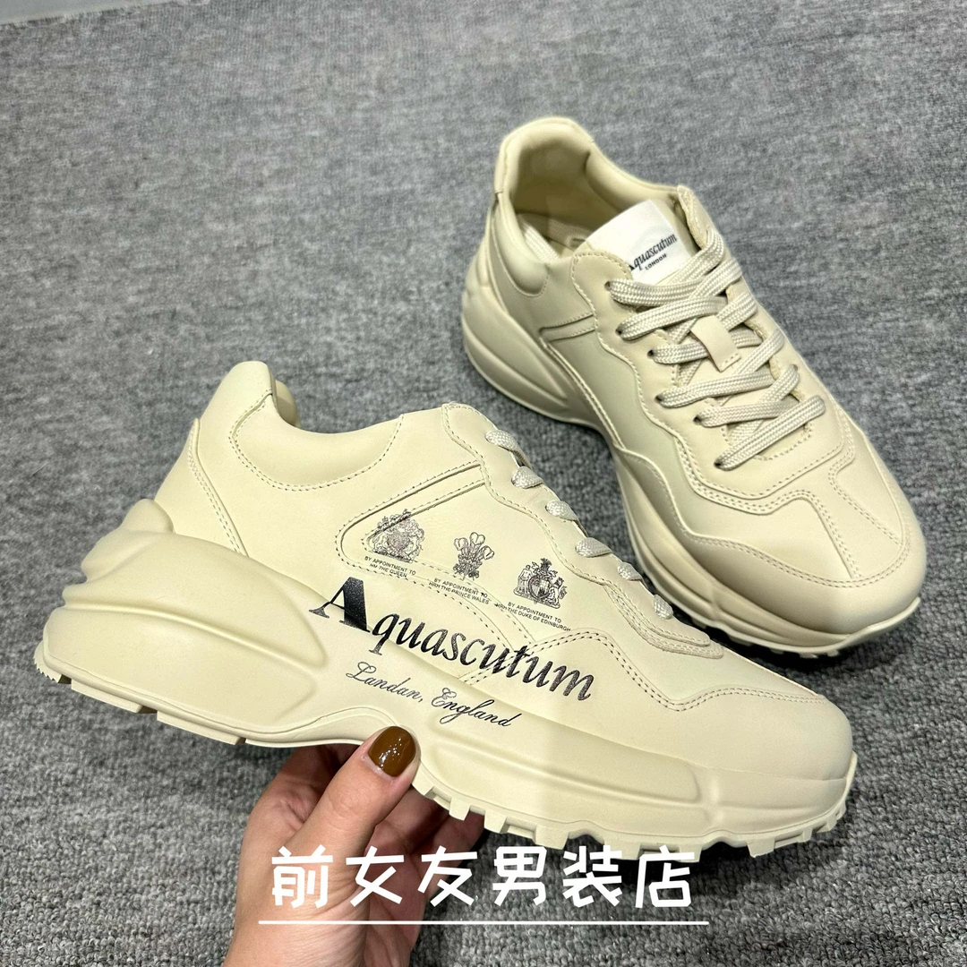 【雅格 狮丹鞋子】新款男士真皮潮流时尚运动休闲男款百搭潮鞋