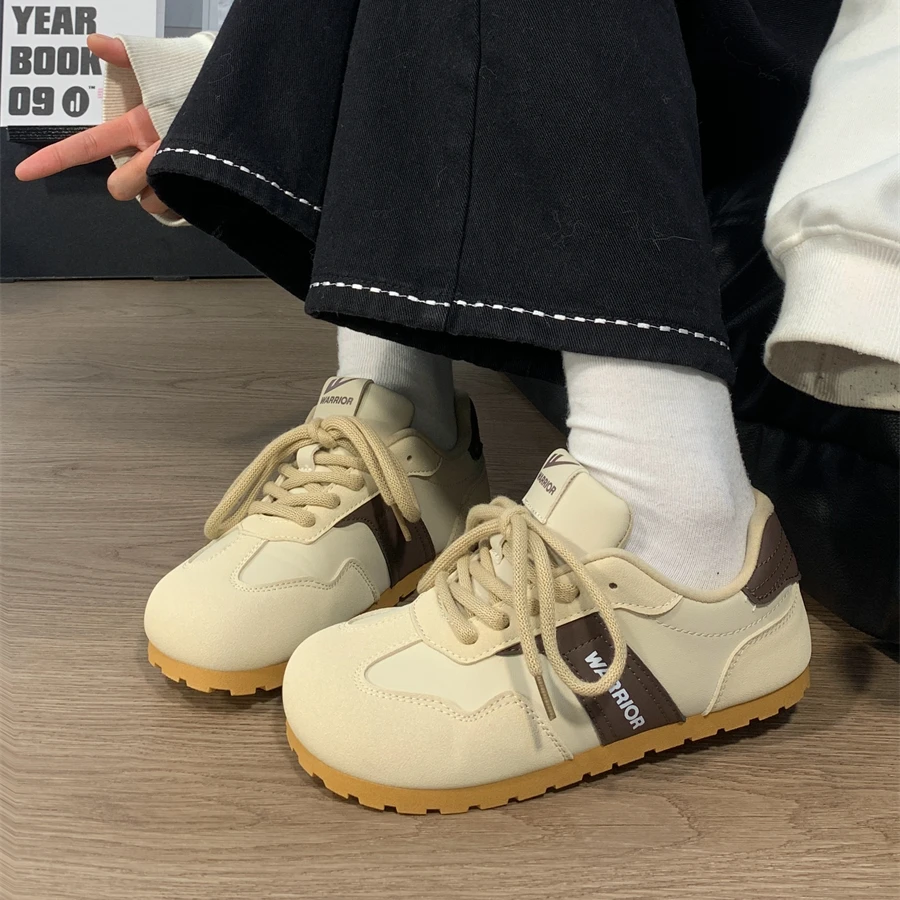 Warrior/回力德训鞋女鞋秋冬软底不累脚芭蕾板鞋运动泡芙鞋子女款