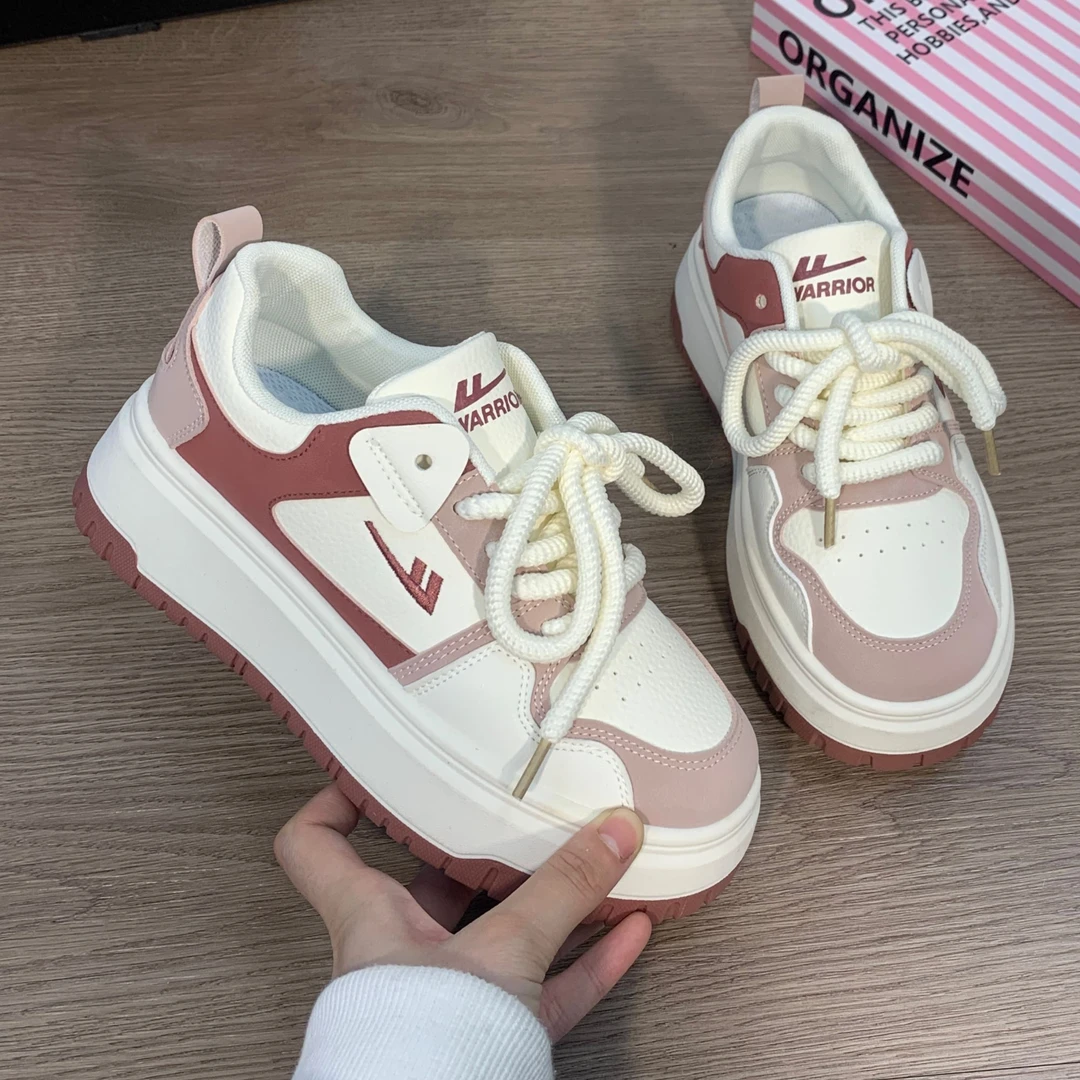 Warrior/回力百搭板鞋女新款美式复古原创厚底运动单鞋休闲小白鞋
