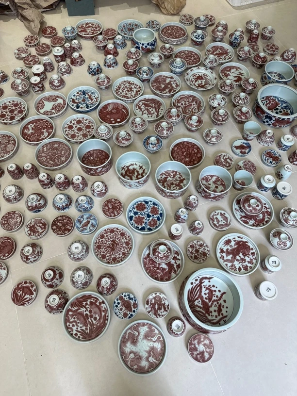 空谷元坊釉里红精品茶器直播间选品链接手工