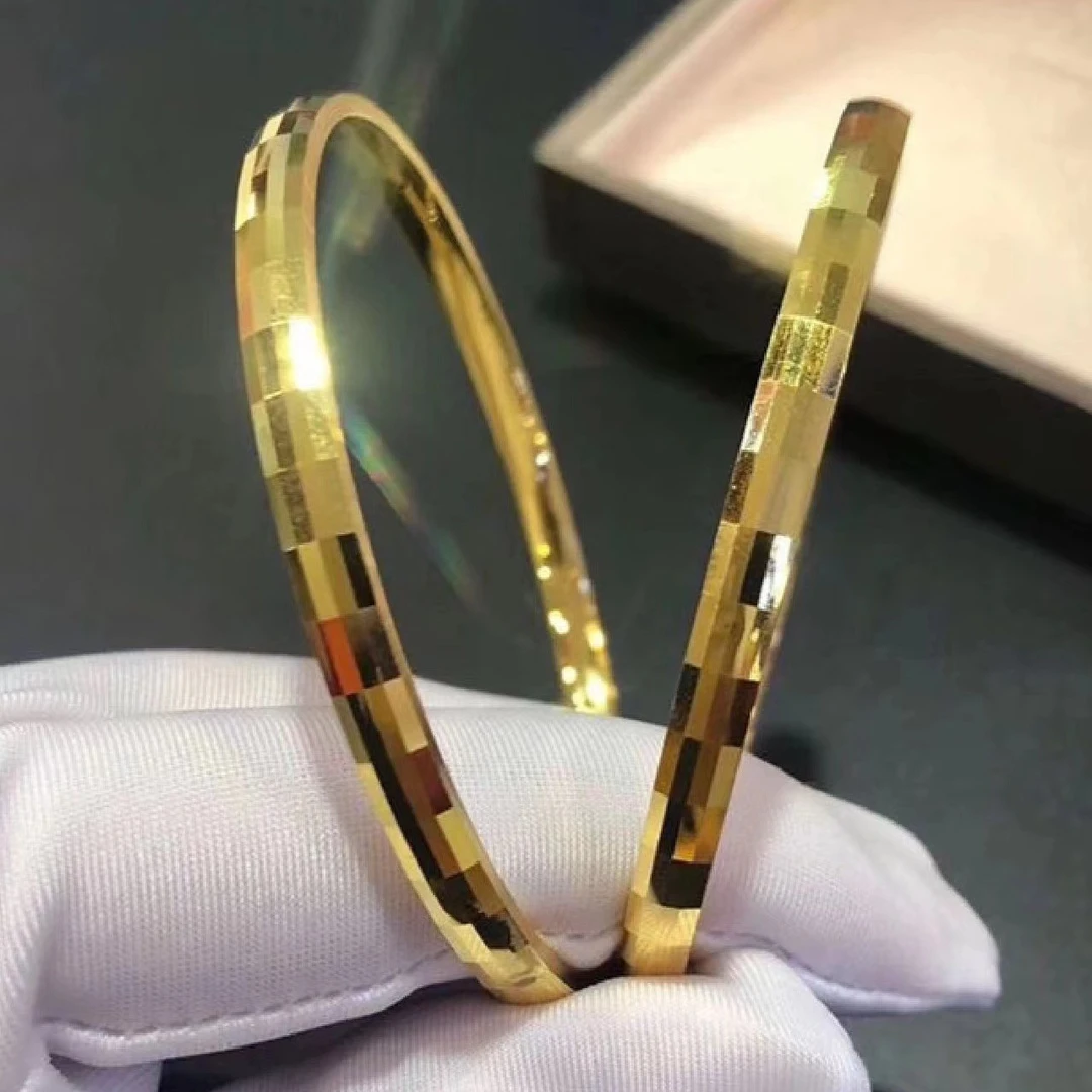铜合金手镯 新马赛克手镯爆闪手饰2025款金色波光粼粼蹦迪镯子潮