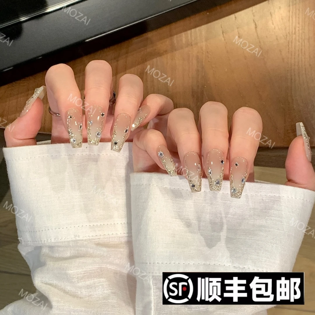 茉哉安娜【纯白花嫁】纯手工定制美甲可拆卸穿戴甲A2656/A2657