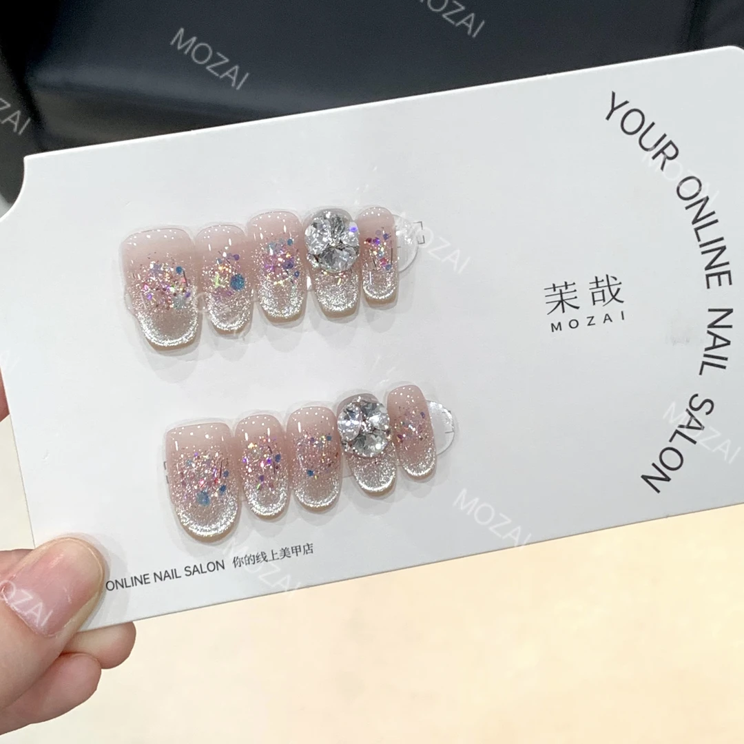 茉哉H高定【施家全华/奔赴浪漫】纯手工定制美甲拆卸穿戴甲A3151