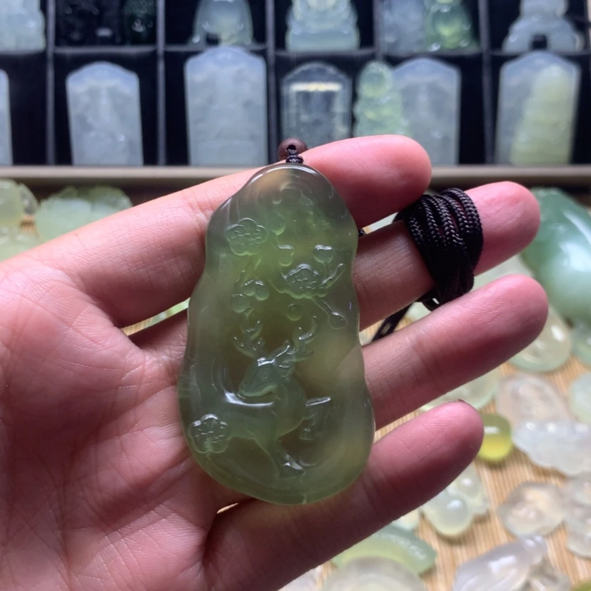 【闪购商品】蛇纹石玉颈饰合金葫****娃