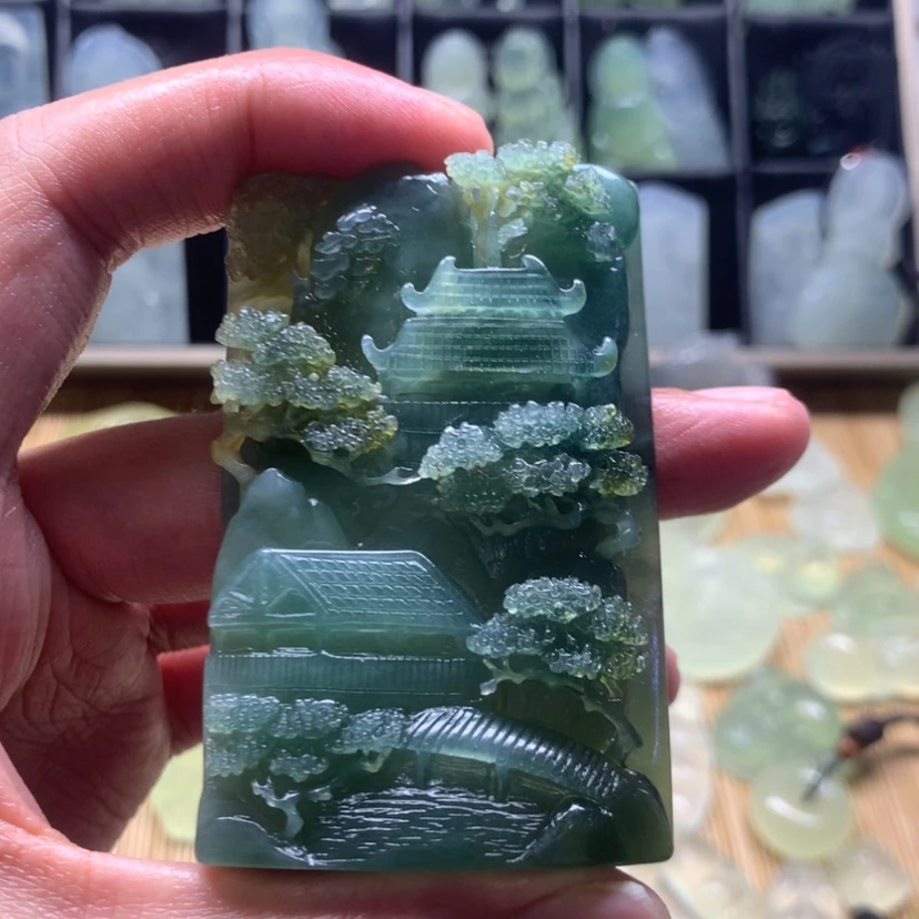 【闪购商品】蛇纹石玉颈饰合金红*